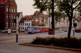 Bremen sporvognslinje 1 med ledvogn 552 på Leibnizplatz (1989)