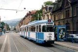 Heidelberg ekstralinje 21 med ledvogn 204 ved Betriebshof Bergheim (2003)