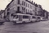 Postkort: Bruxelles sporvognslinje 18 med ledvogn 7937 på Brugmannlaan / Avenue Brugmann (1981)