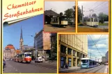 Postkort: Chemnitz sporvognslinje 2 på Carolastraße (2000)