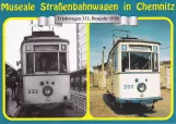 Postkort: Chemnitz sporvognslinje 8 med motorvogn 332 ved Zentralhaltestelle (1977)