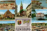 Postkort: Flensborg sporvognslinje 1 på Große Straße (1965)