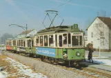 Postkort: Reutlingen sporvognslinje 2 med motorvogn 63 udenfor Südbahnhof (1974)