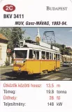 Spillekort: Budapest sporvognslinje 42 med motorvogn 3411 på Ady Endre út (2014)