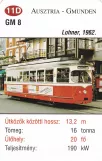 Spillekort: Gmunden sporvognslinje 174 med motorvogn 8 ved Franz-Josef-Platz (2014)