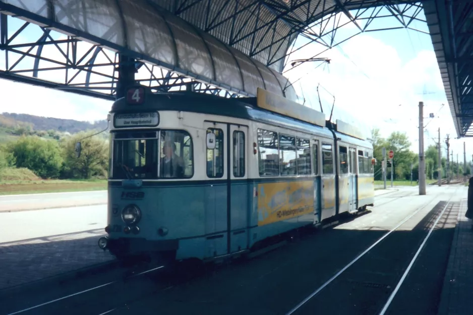 Heidelberg sporvognslinje 24 med ledvogn 239 ved Rohrbach Süd (1998)