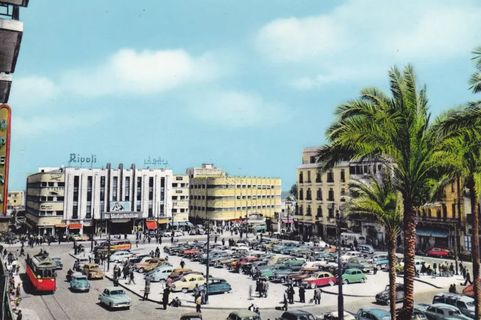 Postkort: Beirut på Martyrs Square (1956)