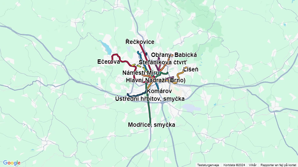 Dopravní podnik města Brna (DPMB) linjekort
