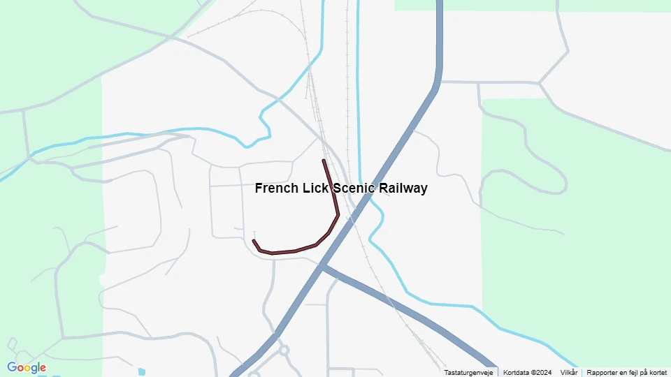French Lick Scenic Railway linjekort