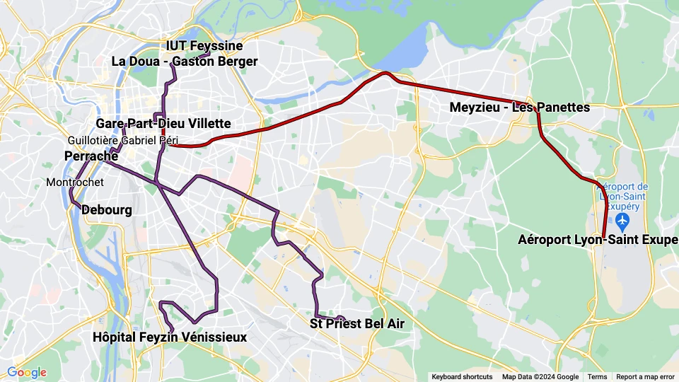Transports en Commun Lyonnais (TCL) linjekort