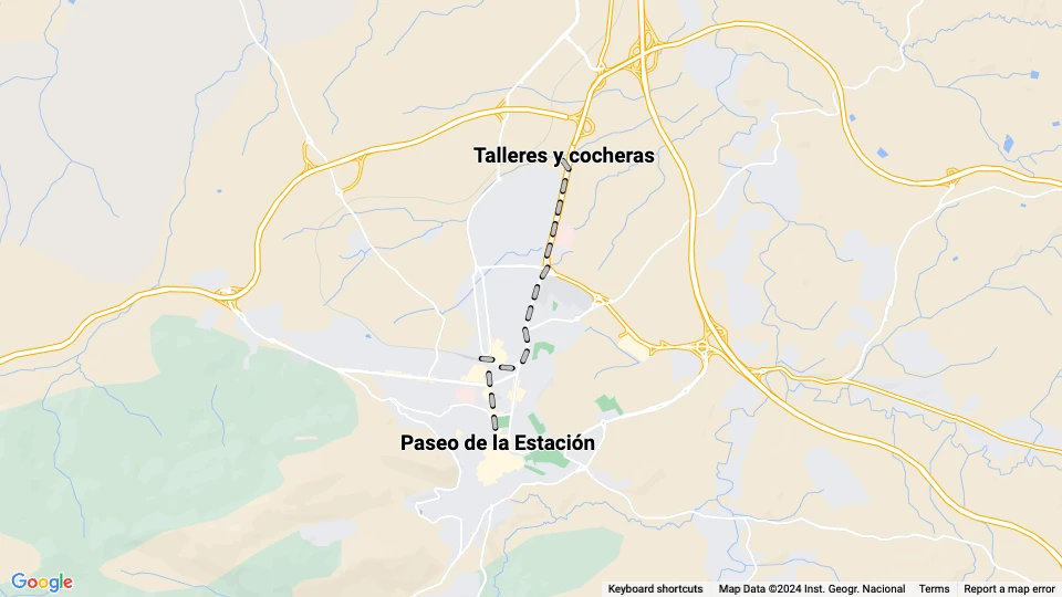 Tranvía de Jaén linjekort