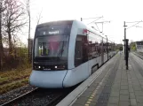 Aarhus letbanelinje L1 med lavgulvsledvogn 2104-2204 ved Hornslet (2020)
