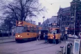 Amsterdam sporvognslinje 2 med ledvogn 784 ved Centraal Station (1987)