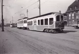Arkivfoto: Dortmund sporvognslinje 405 med bivogn 809 nær Hauptbahnhof (1928)