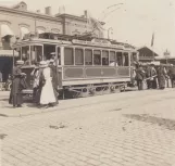 Arkivfoto: Malmø sporvognslinje 3 med motorvogn 23 ved Centralstationen (1908)