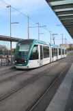 Barcelona sporvognslinje T6 med lavgulvsledvogn 03 ved Glòries (2012)