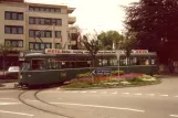 Basel sporvognslinje 7 med ledvogn 607 ved Binningen Kronenplatz (1982)