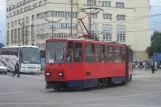 Beograd sporvognslinje 3 med ledvogn 296 på Savski trg (2008)