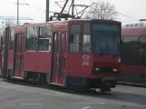 Beograd sporvognslinje 7 med ledvogn 216 i krydset Jurija Gagarina/Antifašističke Borbe (2016)