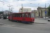 Beograd sporvognslinje 7 med ledvogn 390 på Savski Trg (2008)