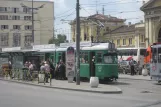 Beograd sporvognslinje 9 med ledvogn 610 ved Savski Trg (2008)