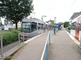 Bielefeld sporvognslinje 1 med ledvogn 563 ved Johannesstift (2020)