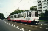 Bonn sporvognslinje 66 med ledvogn 7651 ved Adelheidisstraße (2002)