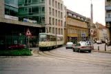 Brandenburg an der Havel ekstralinje 2 med ledvogn 180 i krydset Steinstraße/Neustädtischer Markt (2001)