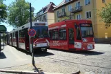 Braunschweig sporvognslinje 4 med ledvogn 8165 ved Radeklint Inselwall (2014)