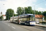 Braunschweig sporvognslinje 9 med lavgulvsledvogn 9580 ved Leonhardplatz (Stadthalle) (2003)