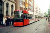 Bremen sporvognslinje 3 med lavgulvsledvogn 3013 ved Obernstraße (2000)