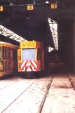 Bruxelles arbejdsvogn 40 inde i remisen på Avenue de l'Hippodrome (1981)