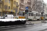 Budapest sporvognslinje 18 med motorvogn 4170 ved Gárdonyi tér (2013)