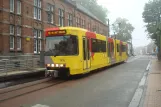 Charleroi sporvognslinje M3 med ledvogn 7435 ved Bruyerre (2014)