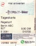 Dagkort til Berliner Verkehrsbetriebe (BVG) (2001)