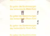 Dagkort til Ruhrbahn Essen, bagsiden (2004)