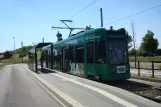 Dessau sporvognslinje 3 med lavgulvsledvogn 308 ved Junkerspark (2015)
