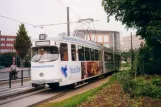 Dessau sporvognslinje 3 med ledvogn 003 ved Hauptbahnhof (2001)