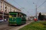 Dnipro turistlinje Retro med museumsvogn 001 på Petrovskogo Square (2011)