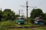 Donetsk sporvognslinje 8 med motorvogn 108 på Pohodina Street (2012)