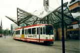 Dortmund sporvognslinje U43 med ledvogn 124 ved Reinoldikirche (2002)