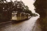 Dresden sporvognslinje 1 med motorvogn 213 215-0 på Meißner Landstraße (1990)