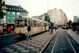 Düsseldorf sporvognslinje 704 med ledvogn 2965 ved Worringer Platz (2000)