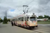 Elbląg sporvognslinje 4 med ledvogn 244 ved Ogólna (2011)