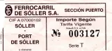 Enkeltbillet til Ferrocarril de Sóller (FS) (2011)