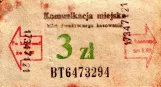 Enkeltbillet til Miejskie Przedsiębiorstwo Komunikacyjne we Wrocławiu (MPK Wrocław), forsiden (1984)