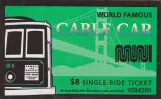 Enkeltbillet til San Francisco Cable Cars, forsiden (2022)