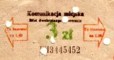 Enkeltbillet til Tramwaje Szczecińskie, forsiden (1984)