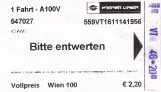 Enkeltbillet til Wiener Linien, forsiden (2014)