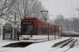 Erfurt sporvognslinje 1 med lavgulvsledvogn 605 ved Thüringerhalle (2008)